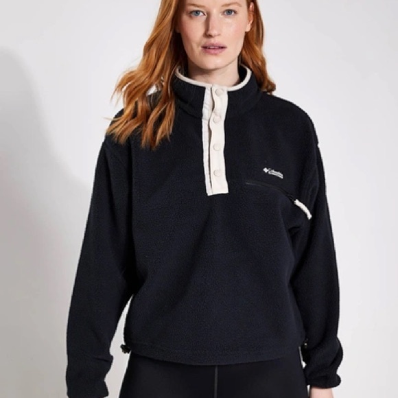 Columbia Black and White Fleece Pullover - Picture 1 of 7
